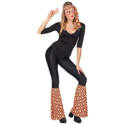 Amakando Kopfschmuck & Beinstulpen Blumenkind/Bunte Rauten / 70er Jahre Accessoires mit Haarband & Schlag-Stulpen/Genau richtig zu Mottoparty & Schlagerparty