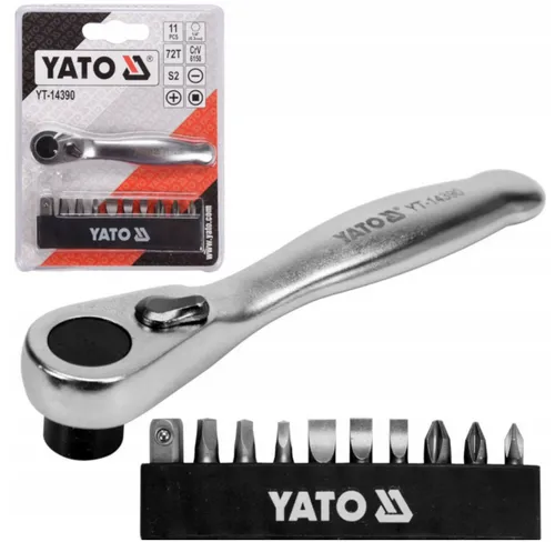 Bitsatz Bitset mit Bitratsche Miniratsche Mini Bit-Ratsche Umschaltknarre 1/4