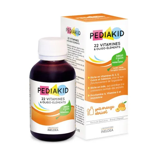 Pediakid 22 Vitamines Sirup - Arzneimittel für Kinder mit 22 wichtigen Vitaminen, ideal zur Unterstützung des Immunsystems und für mehr Energie.