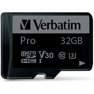 Verbatim Pro U3 Micro SDHC Speicherkarte 32 GB mit Adapter - Hochgeschwindigkeits-Datenspeicher für 4K Ultra HD, wasser- und stoßfest für Outdoor-Aktivitäten