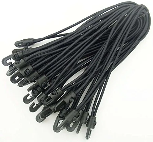 Stück Spannfix Planenspanner 18 cm, Ø 4 mm Schwarz - Spanngummi Expander mit Haken (20 Stück, Schwarz) 20