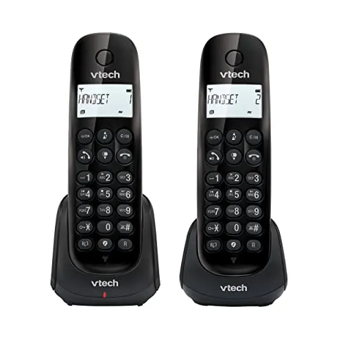 VTech CS1451 DECT Telefon Schnurlos 2 mobilteile mit Anrufbeantworter, Freisprechfunktion, Anrufersperre, Anrufererkennung/Anklopffunktion, Hintergrundbeleuchtetem Display, ECO Modus Geringe Strahlung