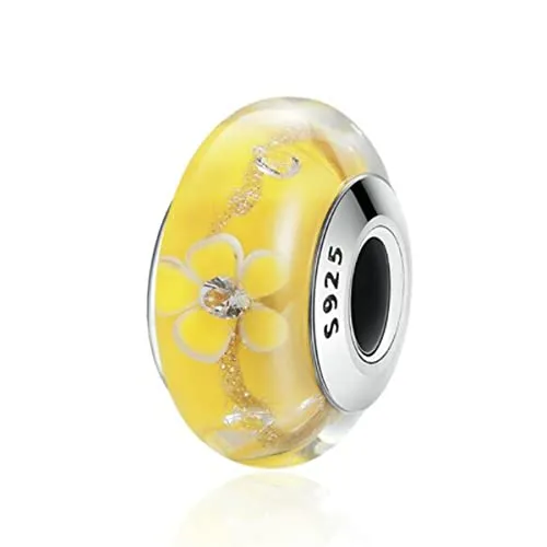 Murano-Glasperle, Sterlingsilber, Kern für Pandora-Charm-Armbänder, Sterling-Silber Kristall Aus Sterlingsilber