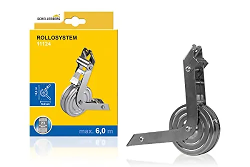 Schellenberg 11124 Aufputz-Gurtwickler aus Metall, Vernickelt