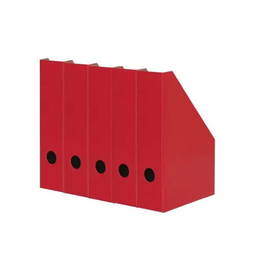 LANDRÉ Stehsammler A4, aus stabilem Karton, 7cm breit, rot, 5 Stück