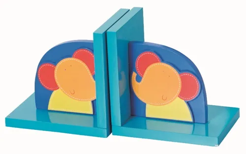 TRÄ PRESENT Kinder Buchstützen Elefant | Holz Buchständer Kinderzimmer
