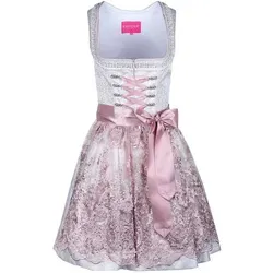 Krüger Madl Dirndl Theresia 50er Länge natur lila Größe 38 in lila von Krüger