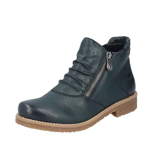 Rieker Damen Stiefeletten 73553 - Wanderschuhe mit flauschigem Samtvelour-Futter, extra weicher Decksohle und griffiger, flexibler Sohle für optimalen Komfort bei jedem Schritt.