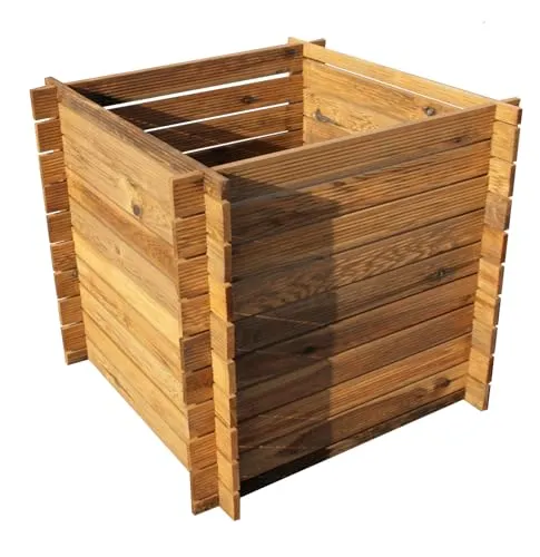 Werth-Holz Komposter Hochbeet 85x85x75 cm - Gartenabfalltonne aus robustem Holz, ideal für umweltfreundliches Kompostieren und zur Förderung des Pflanzenwachstums.