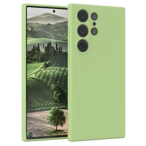 EAZY CASE - Silikonhülle für Galaxy S23 Ultra Hülle Silikon Case Grün weich stoßfeste Handyhülle Schutzhülle mit Kameraschutz Dünn Premium Schutz Cover TPU Phone Bumper in Pastell Hellgrün Matt