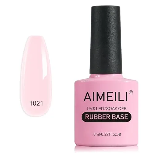 AIMEILI Rubber Base 8ml Flexible Builder Selbstglättendes Gel Unterlack Nail Strengthener Rhinestone Glue Gel Nagellack Transparent Jelly Rubbergel 5 IN 1-1021