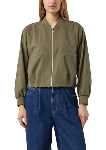 Comma Blouson aus Twill mit Faltendetails - Modischer Blouson in Boxy Shape aus hochwertigem Twill, mit Faltendetails am Rücken und praktischem Reißverschluss. Ideal für stilvolle Auftritte, kombiniert Komfort mit eleganter Optik.