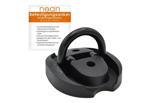 nean Wandanker für Wand und Boden - Bügelstärke Ø 14mm - Fahrradschlösser: Robuster Wand- und Bodenanker für sichere Fahrradbefestigung, mit einklappbarem Bügel und Sicherungseinschlagkugeln, ideal für Innen- und Außenbereich.