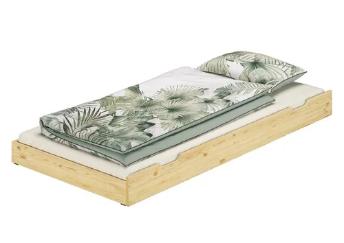 ERST-HOLZ Bettschubkasten Bettkasten für Etagenbetten 80 x 190 cm - Stabiler Bettkasten aus massiver Kiefer, ideal als Zusatzbett für Etagenbetten mit Liegefläche 80 x 190 cm. Lieferung mit Lattenrollrost, leichtgängige Kufen für einfachen Zugriff.