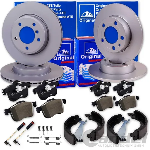 Produktbild ATE BREMSSCHEIBEN + BELÄGE + HANDBREMSE VORNE+HINTEN für C-KLASSE W204 S204 C204