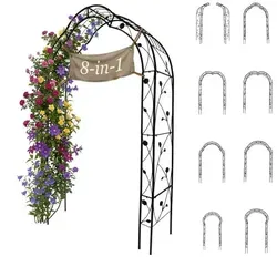 Rosenbogen Gartenbogen aus Metall – Modularer Torbogen für Rankhilfen - Robuster Metallbogen für den Garten, ideal für Kletterpflanzen. Maße: 150 cm breit, 250 cm hoch. Schafft eine elegante Atmosphäre und unterstützt das Wachstum Ihrer Pflanzen.
