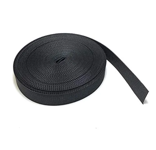 On1shelf 20 mm breites schwarzes Nylon-Gurtband, robustes Polypropylen-Gurtband, 10 m (20 mm)