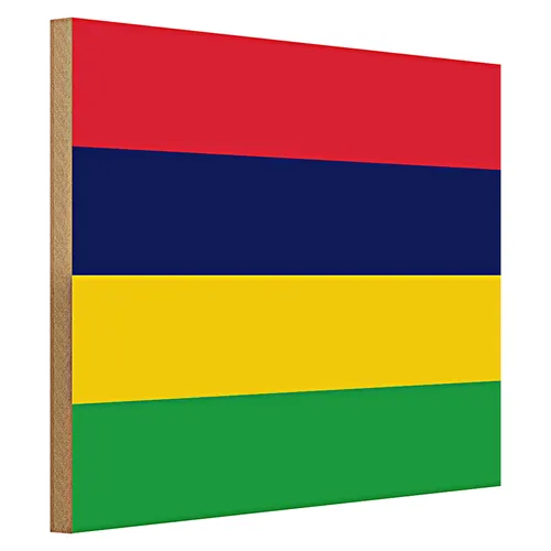 Holzschild Flagge Mauritius 40x30cm Flag of Mauritius