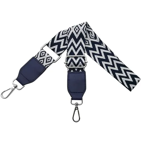 Taschengurte zum Wechseln Schultergurt für Taschen Breit 3.8 cm aus Leder mit Silber Karabiner Schulterriemen Umhängegurt Taschenriemen für Damen Taschen, DIY Zubehör, Blau, W11