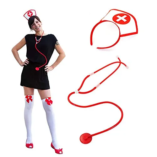 Oblique Unique® Sexy Krankenschwester Kostüm Accessoire Set für Damen