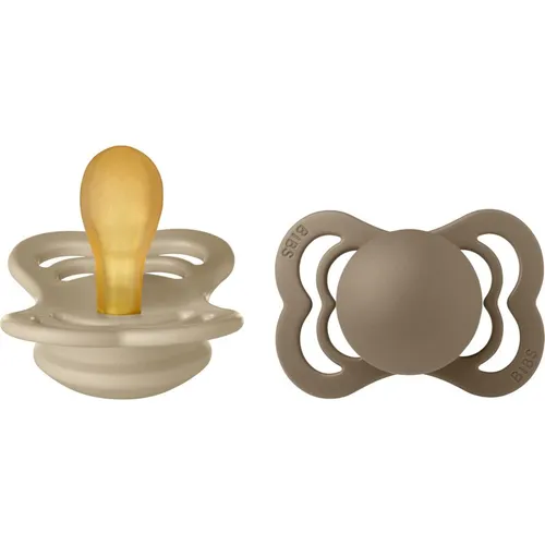 BIBS Supreme Natural Rubber Size 1: 0+ months Schnuller Vanilla / Dark Oak 2 St.