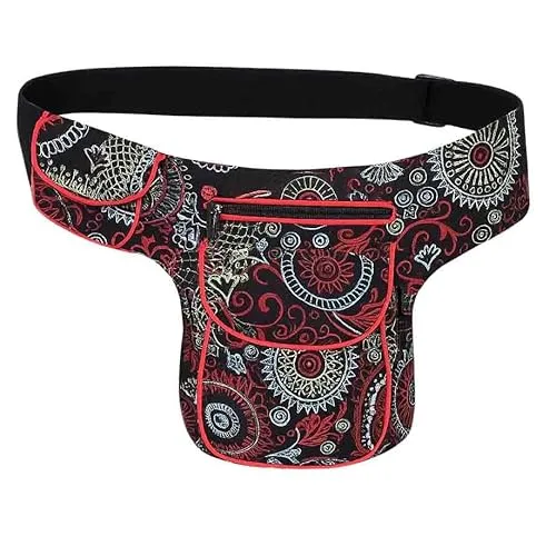 Kunst und Magie Mandala Gürteltasche in rot von Kunst und Magie