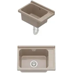 Ausgussbecken Waschtrog 10869 – Vielseitiges Spülbecken für Garten und Werkstatt - Spülen – Hochwertiges Polypropylen Ausgussbecken, leicht zu reinigen und ideal für Innen- und Außenbereich, perfekt für Garage, Waschküche und Werkstatt.