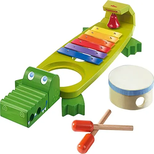 HABA 302566 Klapper-Krokodil mit Klanginstrumenten von HABA