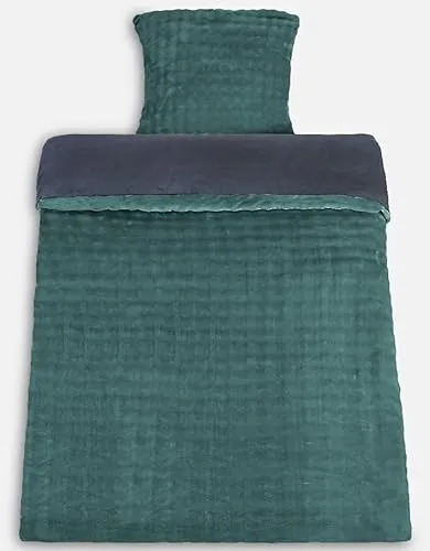 Leonado Vicenti Plüsch Bettwäsche 155x220 cm + 80x80 cm Bubble Cashmere Touch extra warm, Winter – Grün