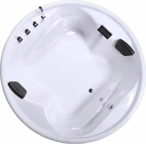 Caribia Vidal-XXL Badewanne 182x182 mit Wasserfall Armaturset & 2 Kopfkissen - Luxuriöse Vidal-XXL Badewanne für 2 Personen, Made in Germany. Genießen Sie höchsten Komfort mit 450L Fassungsvermögen und elegantem Design. Komplettset für einfache Installation inklusive Wasserfall-Armatur und Kopfkissen.