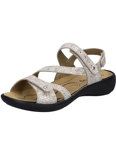 Westland Damen Riemchensandalen Ibiza 70,Weite G (Normal),Wechselfußbett,Sommersandalen,bequem,flach,Sommerschuhe,beige-Kombi,41 EU / 7 UK