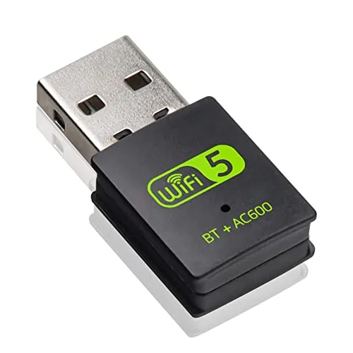 RUIZHI WLAN-Stick, USB, 600 Mbit/s, Bluetooth-Adapter 4,2, Dongle 2,4 GHz/5,8 GHz, Karte für Laptop PC Windows 11/10/8/8,1/7/XP, Mac 10.9-10,15