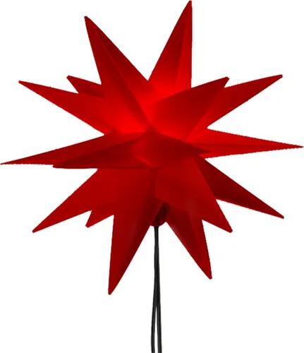 CEPEWA LED-Stern mit Stab 25 cm - Faltbar und Outdoor-tauglich - Perfekte Weihnachts-Partydekoration! Der faltbare LED-Stern mit Timer und IP44-Schutz eignet sich ideal für den geschützten Außenbereich und sorgt für warmweißes Licht.