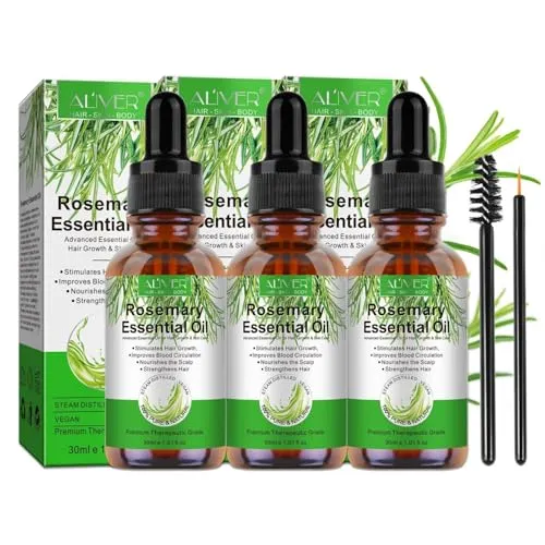 ALIVER Haaröl Rosmarinöl 30ml - Natürliches Haarwachstum - Haaröl für gesundes Haarwachstum und Hautpflege, 100% natürliches Rosmarinöl, fördert die Blutzirkulation, reduziert Haarausfall und verbessert die Hautelastizität.