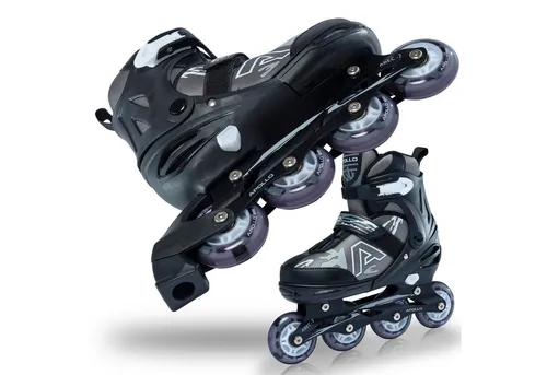 Apollo Champion - Größenverstellbare Inliner für Kinder und Erwachsene - Kinder-Inline-Skates mit LED Rollen für maximalen Fahrspaß. Leichte Softboots und sichere Schnürsysteme bieten perfekten Komfort und Halt für alle Altersgruppen.