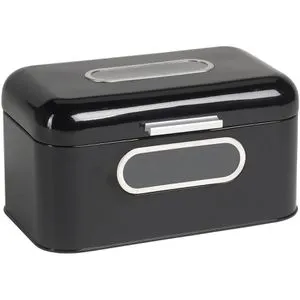 ECHTWERK Frischhaltedose Retro Brotkasten small, Metall schwarz - Brotkasten aus robustem Metall in stilvollem Retro-Design, ideal zur Aufbewahrung von Brot und Backwaren, sorgt für langanhaltende Frische.
