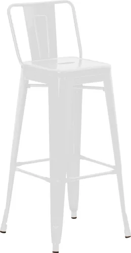 Deluke Barhocker, Weiß, Metall, 44x96x43 cm, stilvoller Esszimmerstuhl