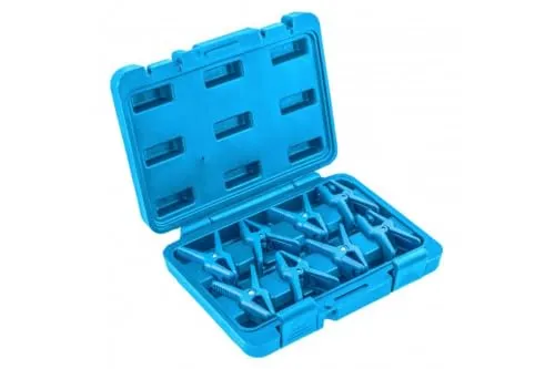 Högert Technik Kabelklemmen Schlauchschellen-Set, 8-13 mm, 8er-Set aus Nylon mit Transportkoffer