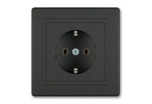 Aling Conel Unterputz-Steckdose Prestige Line Unterputz-Steckdosen Schwarz (Soft Touch), Packung, VDE-zertifiziert