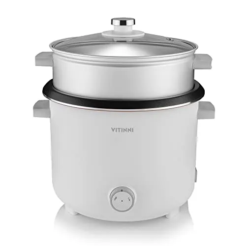 Vitinni Multikocher, Dampffunktion, Schnellkochtopf, Slow Cooker, Fassungsvermögen, Schongaren, Abnehmbarer Topf mit Antihaftbeschichtung, 2,2L, 900W