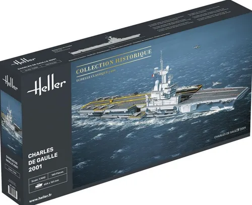 Heller 81072 Charles de Gaulle 1:400 Bausatz - Maritimer Bausatz des Charles de Gaulle im Maßstab 1:400, ideal für Modellbauer ab 14 Jahren. Unbemalt und aus hochwertigem Kunststoff für kreative Gestaltung.