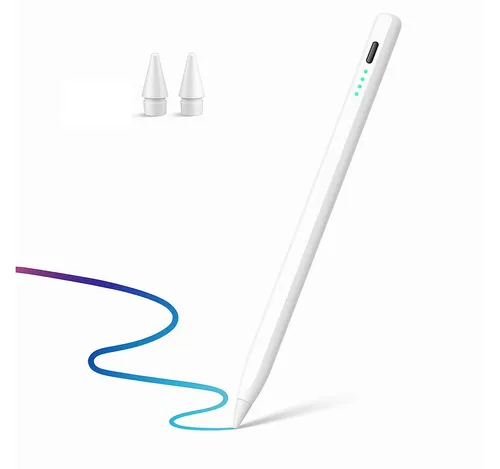 Ventarent Stylus Pen für Apple iPad - Magnetischer Eingabestift in Weiß - Präziser Stylus Pen für Apple iPad Modelle, magnetisch und einfach zu handhaben. Ideal für kreative Arbeiten und Notizen. USB-C-Anschluss für unkompliziertes Laden.