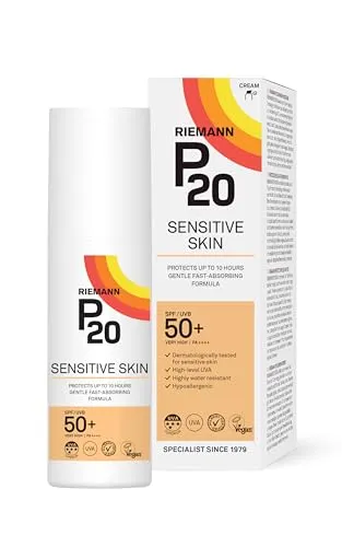 RIEMANN P20 LSF50 Sensitive Sonnencreme, 100 ml, Weiß