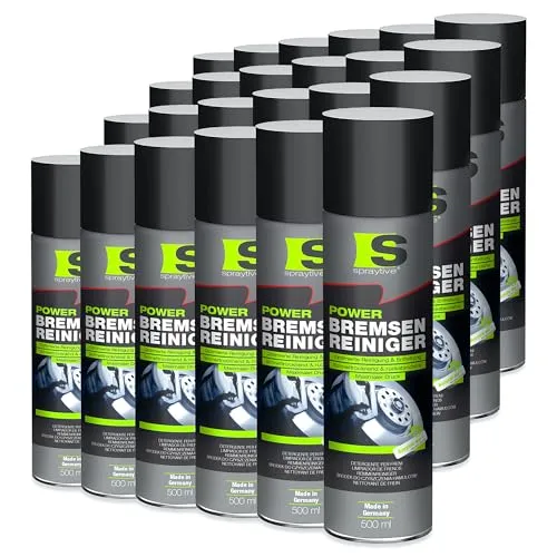 Spraytive 24 x 500ml Power Bremsenreiniger Spray - Hochwirksamer Industriereiniger und Kaltreiniger: Entfernt Schmutz, Öl, Fett, Rost und Bremsflüssigkeit – Made in Germany