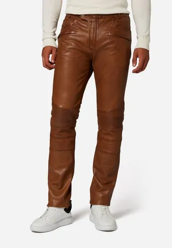 RICANO Lederhose Franklin Lederjeans mit Bikerapplikationen im 5-Pocket-Stil