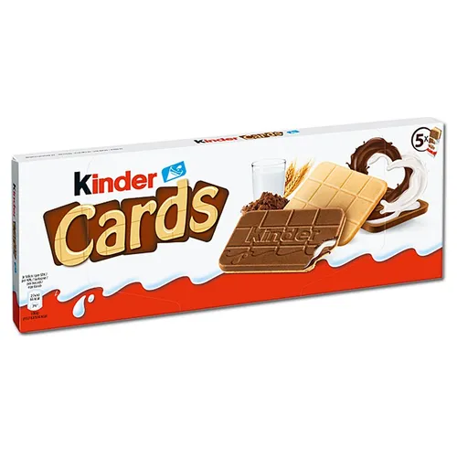 Ferrero Kinder Cards 5er Packung - Kekse & Kleingebäck, gefüllte Waffel-Kekse für alle Gelegenheiten, unwiderstehlicher Genuss in praktischer Packung