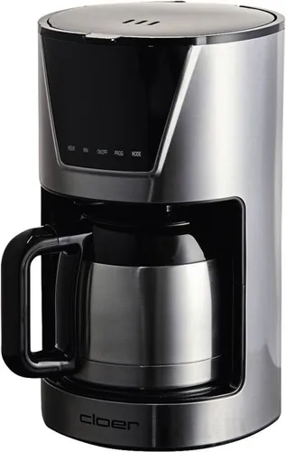 Cloer Thermo-Kaffeeautomat 10 Tassen 5258 eds/sw - Kaffeemaschine mit Edelstahl-Isolierkanne für 10 Tassen, Aromaintensität in drei Stufen wählbar und praktische Timer-Funktion für perfekten Kaffeegenuss.