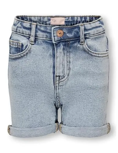 ONLY Mädchen Kogphine Dnm Azg668 Noos Jeans Shorts - Shorts für Mädchen in leichtem blauen Denim, mit mittlerer Taille und praktischem Taschen-Design für einen lässigen Look.