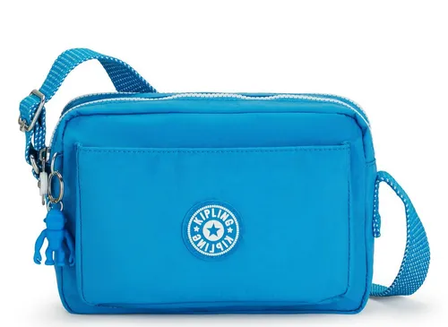Kipling Women's Abanu M Crossbody Bag, Eager Blue - Mittelgroße Umhängetasche aus 100 % Polyamid, wasserabweisend und ideal für Alltag und Freizeit, Maße: 17 x 24 x 9 cm.
