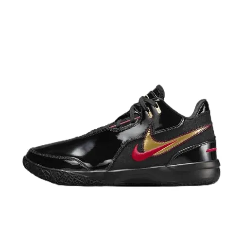 Nike Herren Lebron NXXT Gen AMPD Basketballschuhe, Schwarz/Universitätsrot/Metallic-Gold, 44 EU